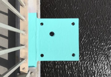An image of a bridge part that has been sprayed with protective coating