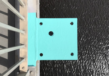 An image of a bridge part that has been sprayed with protective coating
